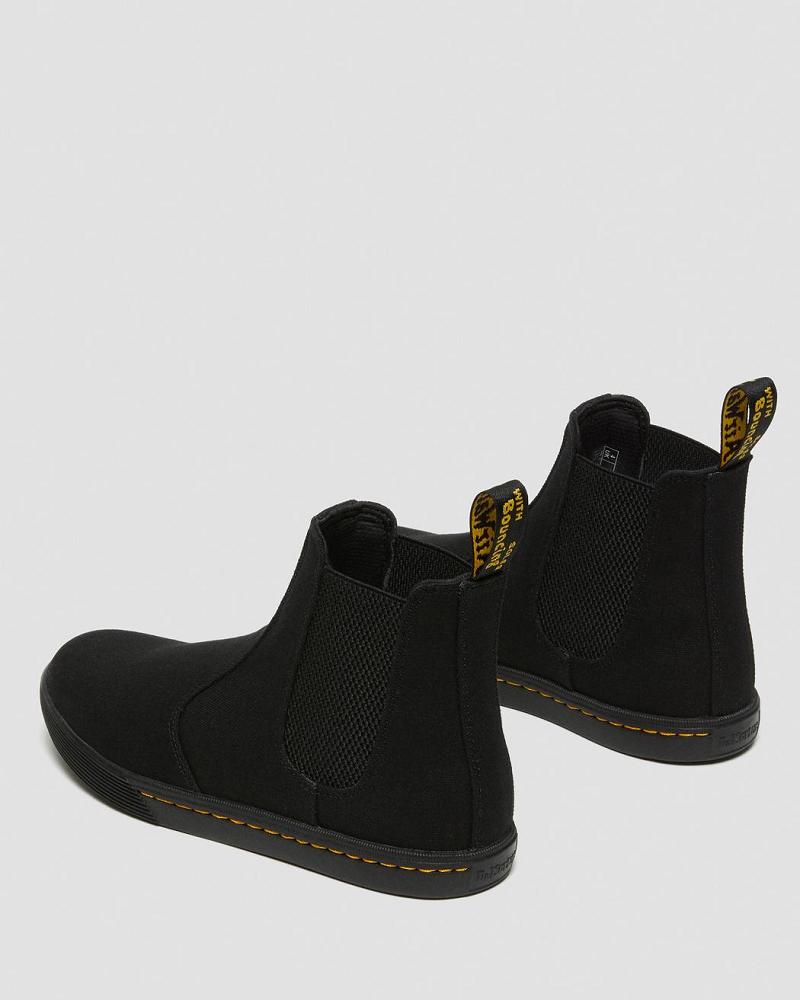 Women's Dr Martens Makela Canvas Casual Chelsea Boots Black | AU 125KOR